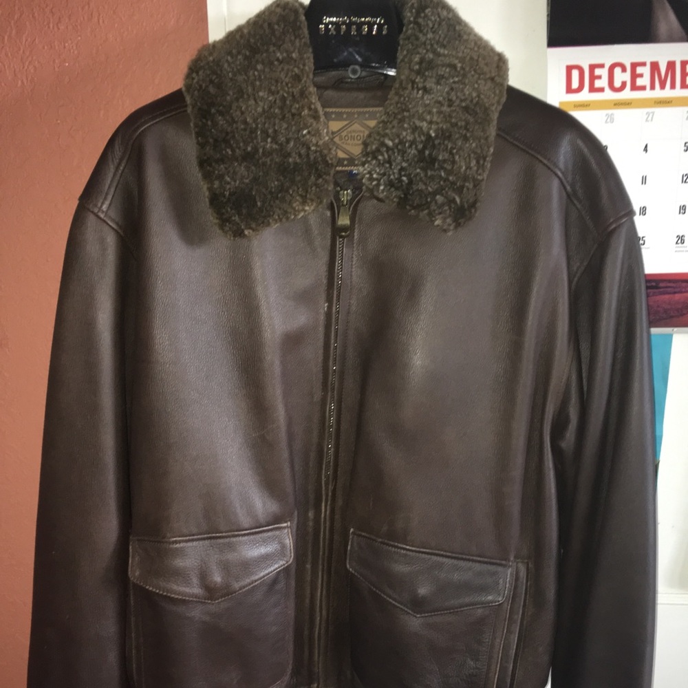 100% leather bomber jacket